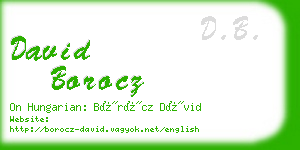 david borocz business card