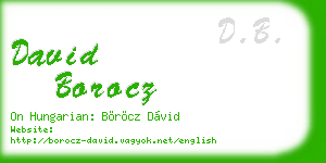 david borocz business card